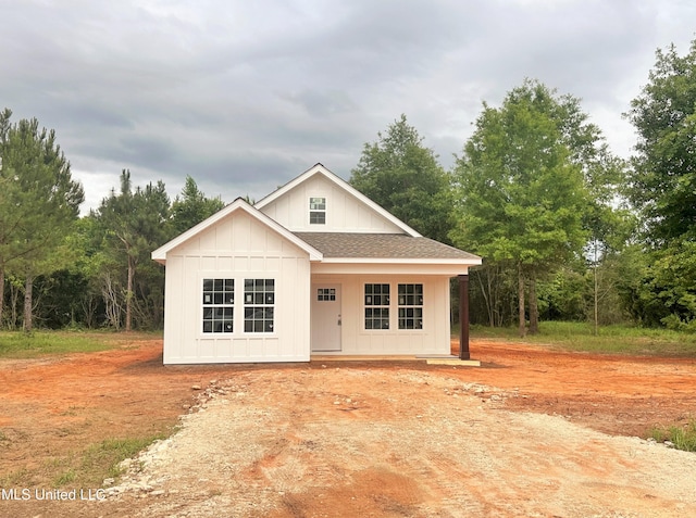 view of front of property featuring board and batten siding
