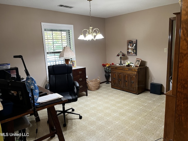11423 High Rd, Hernando, MS 38632 - office space with a chandelier and light colored carpet