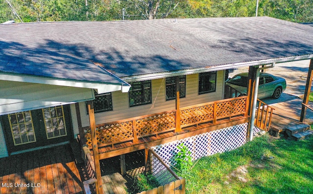 exterior space with a wooden deck