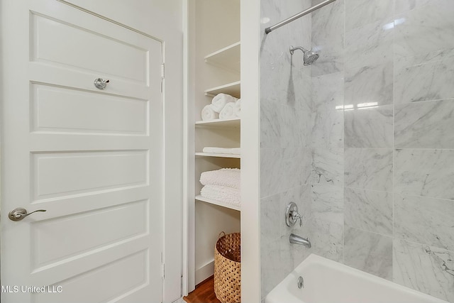 bathroom featuring bathing tub / shower combination