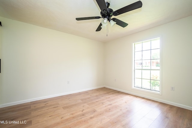 18 Crossgates Dr, Brandon, MS 39042 - spare room featuring light wood-style floors, baseboards, and a ceiling fan