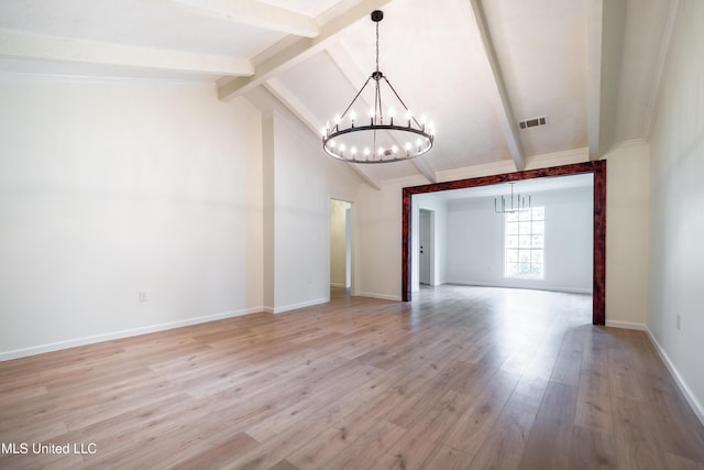 18 Crossgates Dr, Brandon, MS 39042 - empty room featuring a chandelier, light wood-style floors, and baseboards