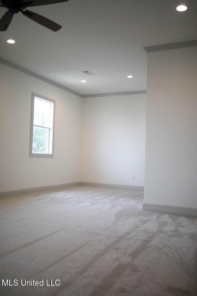 256 Arbor Trl, Brandon, MS 39047 - carpeted empty room featuring recessed lighting, ceiling fan, and baseboards