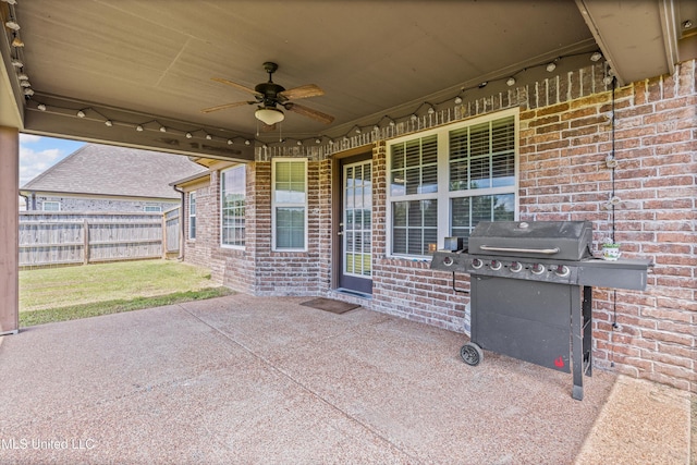 275 Magnolia Gardens Dr, Hernando, MS 38632 - view of patio with grilling area and a ceiling fan