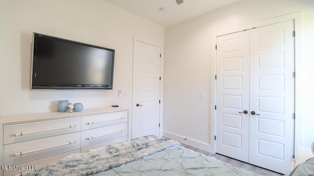 unfurnished bedroom with light hardwood / wood-style flooring