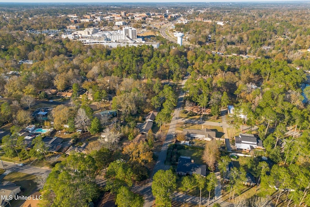 bird's eye view with a forest view