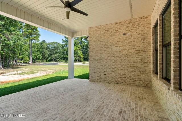 view of patio / terrace with ceiling fan