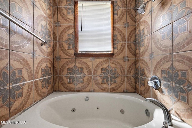 bathroom with a whirlpool tub