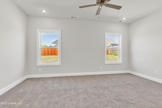 10243 March Meadows Way, Olive Branch, MS 38654 - carpeted empty room featuring baseboards, ceiling fan, and recessed lighting
