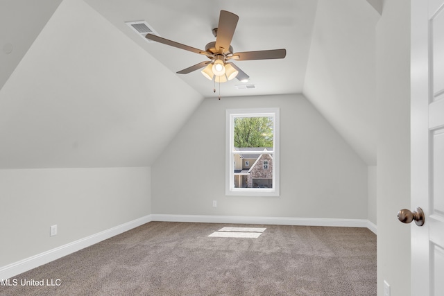 10243 March Meadows Way, Olive Branch, MS 38654 - bonus room featuring carpet, a ceiling fan, vaulted ceiling, and baseboards