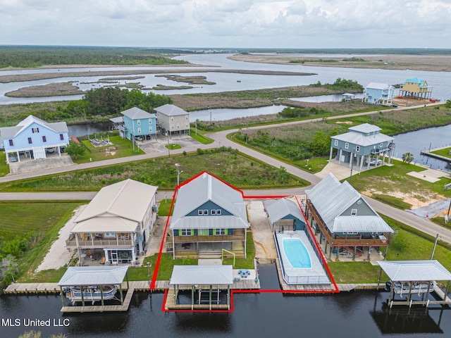 4013 Haiti St, Bay Saint Louis, MS 39520 - drone / aerial view featuring a water view