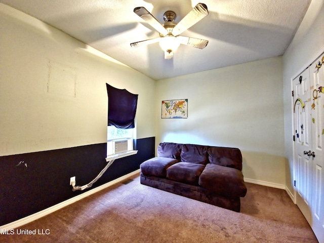 5391 Quail Creek Cir, Diberville, MS 39540 - living room featuring carpet flooring, a ceiling fan, and cooling unit