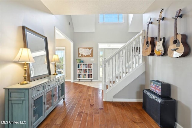 interior space with hardwood / wood-style flooring