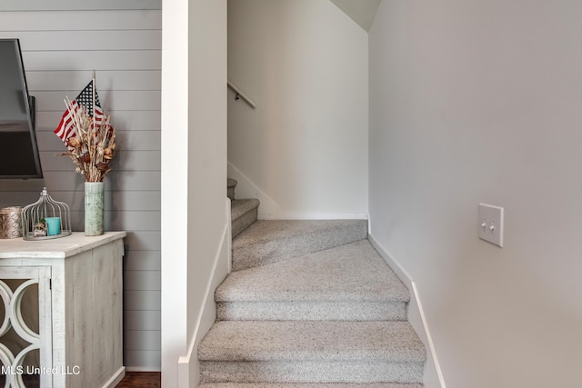 708 Oak Trl, Canton, MS 39046 - stairway with baseboards and carpet flooring