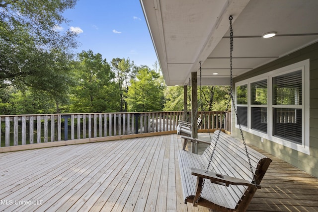 5297 Tuxachanie Dr, Biloxi, MS 39532 - deck featuring view of wooded area