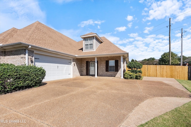 view of front facade with a garage