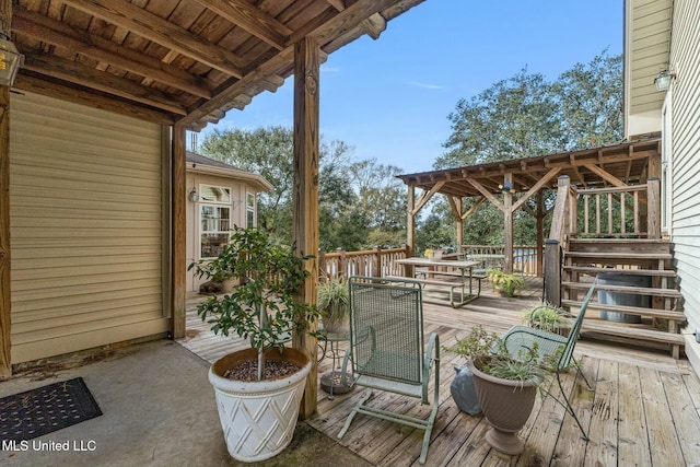 view of patio / terrace with a wooden deck