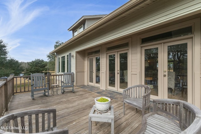 deck with french doors