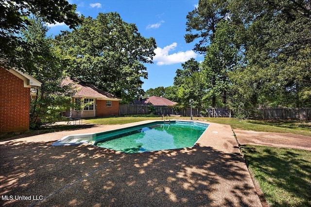 505 Golden Eagle Dr, Byram, MS 39272 - view of pool with a fenced backyard, a patio area, and an outdoor structure