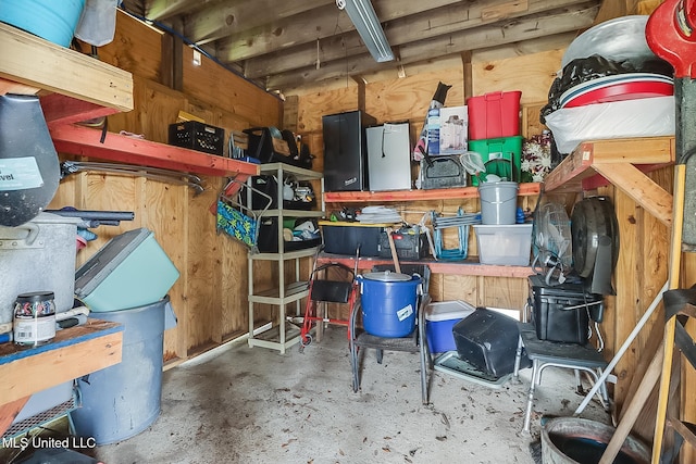 view of storage area