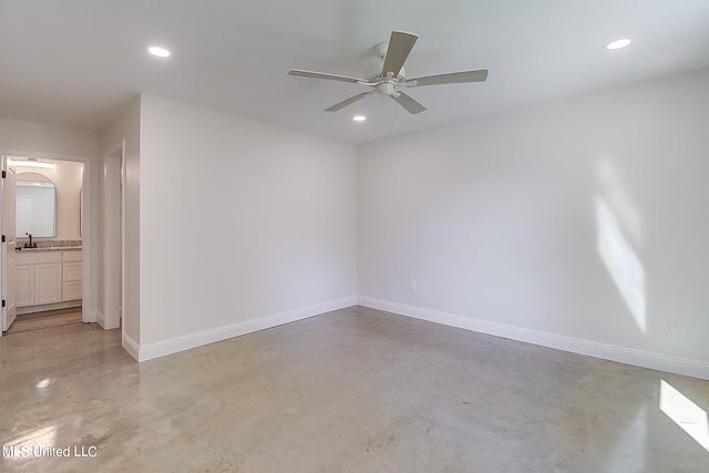 unfurnished room featuring ceiling fan