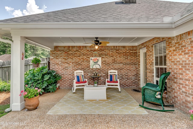 814 Lynwood Ln, Pearl, MS 39208 - view of patio featuring ceiling fan