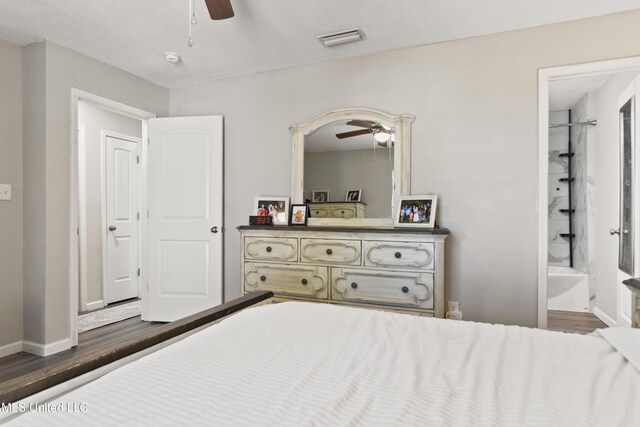 3241 Kings Bridge Rd, Moss Point, MS 39562 - bedroom featuring wood finished floors, baseboards, and a ceiling fan