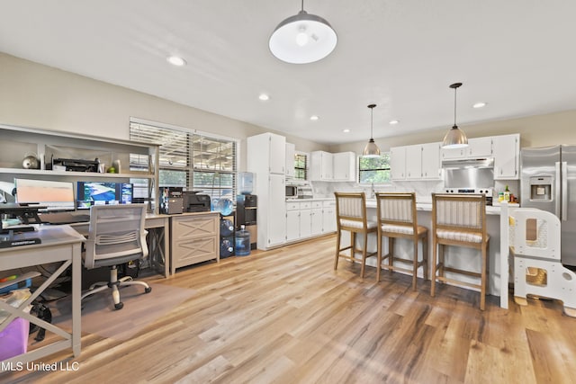 3241 Kings Bridge Rd, Moss Point, MS 39562 - office area featuring light wood-style floors and recessed lighting