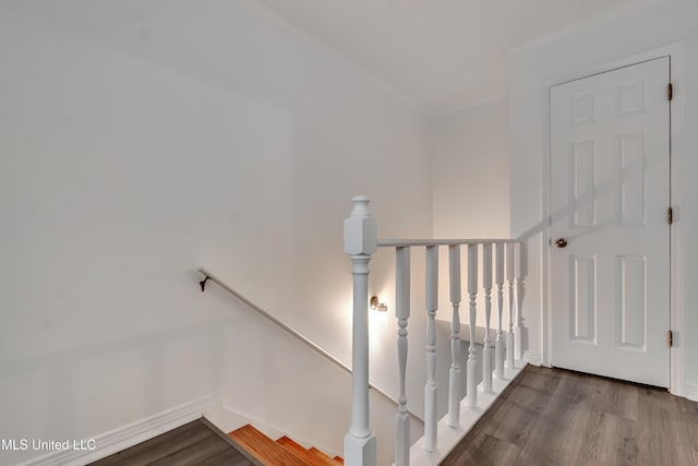 735 Wicklow Pl Unit A, Ridgeland, MS 39157 - stairs with ornamental molding, wood finished floors, and baseboards