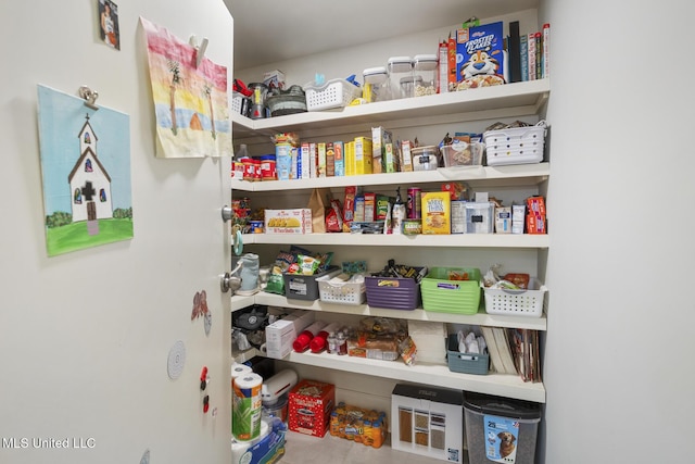 view of pantry