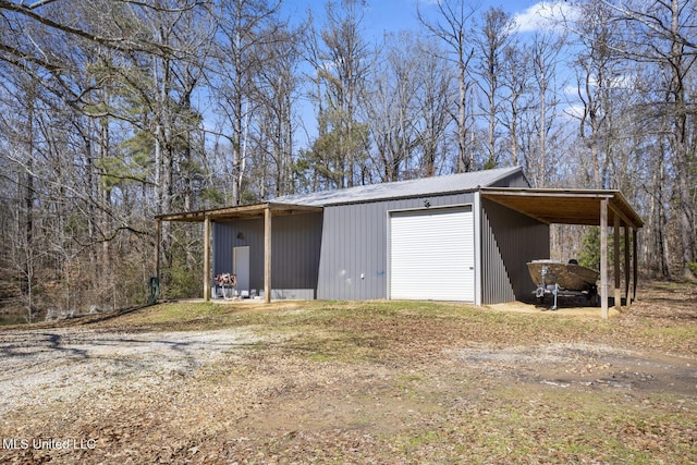 view of garage