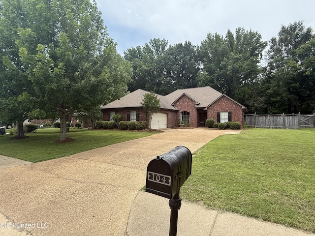 104 Belle Oak Dr, Brandon, MS 39042 - single story home featuring driveway, a garage, and brick siding