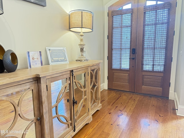 128 Charlton Dr, Madison, MS 39110 - foyer entrance featuring french doors, baseboards, and wood-type flooring