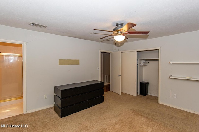 1777 Brecon Dr, Jackson, MS 39211 - unfurnished bedroom with light colored carpet, a closet, ceiling fan, and baseboards