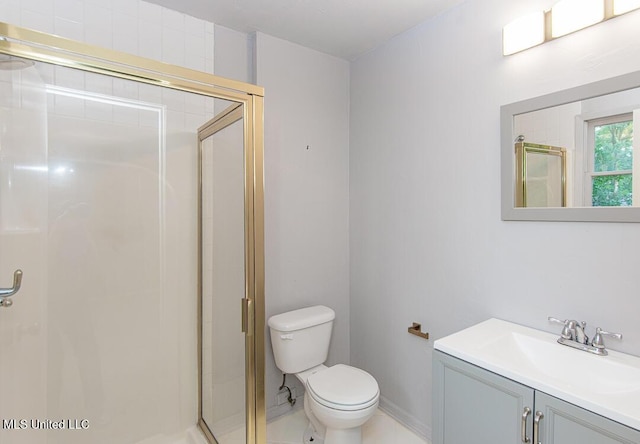 1777 Brecon Dr, Jackson, MS 39211 - bathroom featuring vanity, a stall shower, and toilet