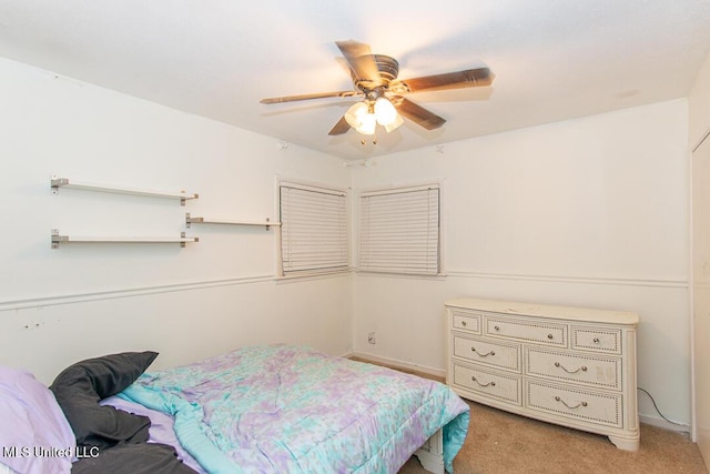 1777 Brecon Dr, Jackson, MS 39211 - bedroom with light colored carpet, ceiling fan, and baseboards