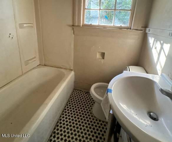 bathroom with sink and toilet