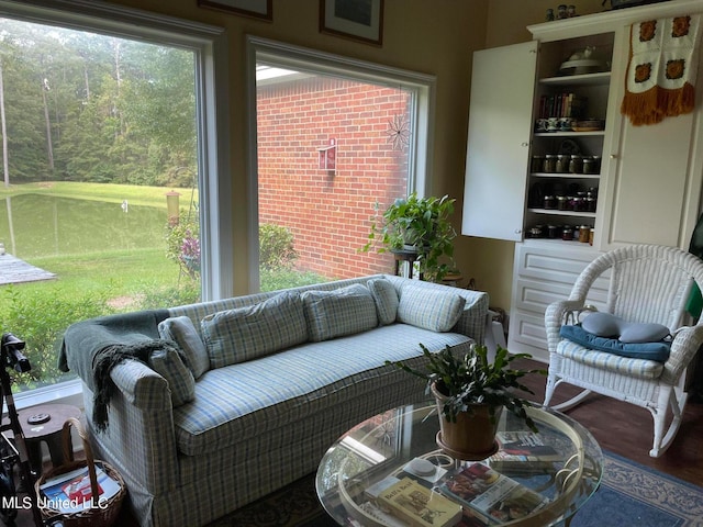 living room featuring hardwood / wood-style floors