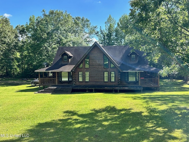 31019 N 19th Hwy, West, MS 39192 - exterior space with log siding and a front yard