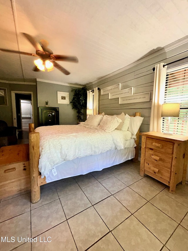 31019 N 19th Hwy, West, MS 39192 - bedroom with ceiling fan, light tile patterned floors, and ornamental molding