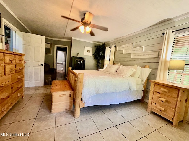 31019 N 19th Hwy, West, MS 39192 - bedroom with crown molding, light tile patterned floors, and a ceiling fan