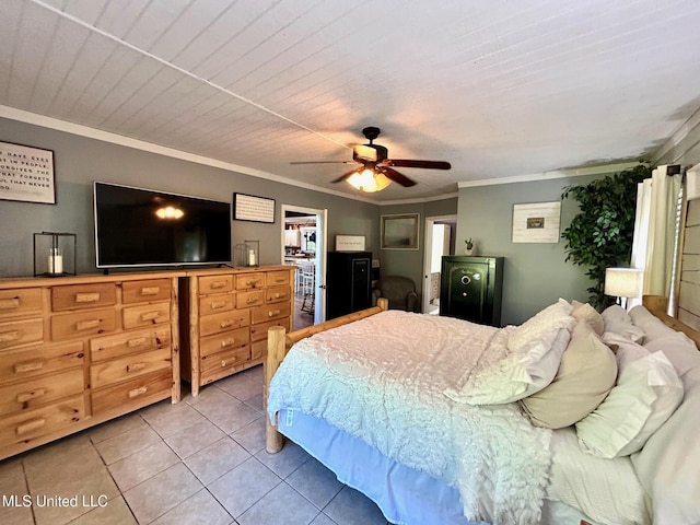 31019 N 19th Hwy, West, MS 39192 - bedroom with light tile patterned floors, ceiling fan, and crown molding