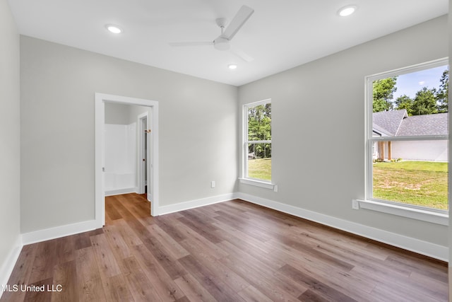 13379 Wash Fayard Rd, Biloxi, MS 39532 - unfurnished room featuring wood finished floors, a ceiling fan, baseboards, and recessed lighting