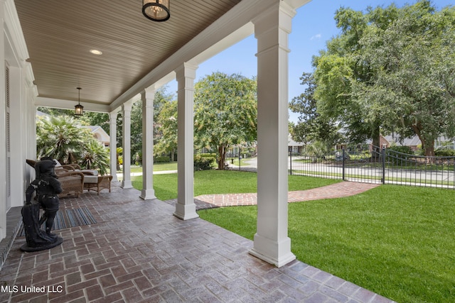 view of patio / terrace featuring covered porch