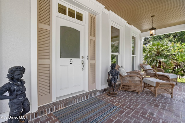 entrance to property with covered porch