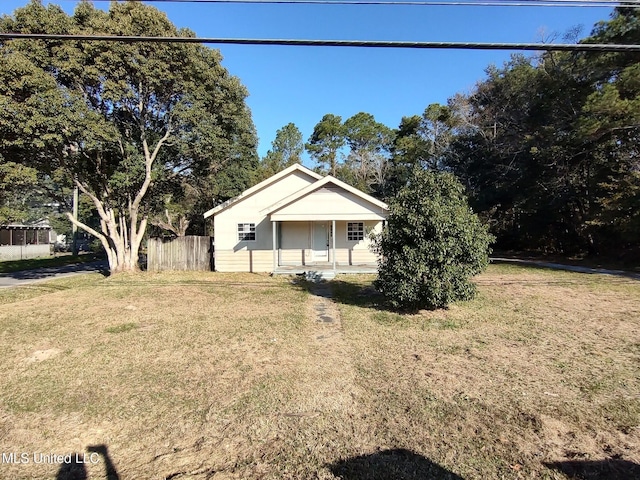 view of yard with covered porch