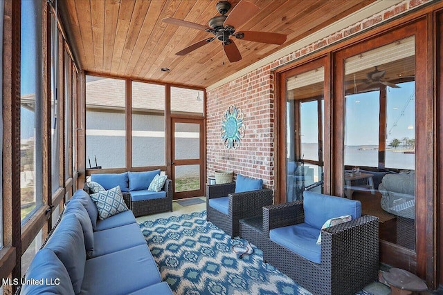 38 Savannah Cir, Brandon, MS 39047 - sunroom / solarium with an outdoor hangout area and ceiling fan