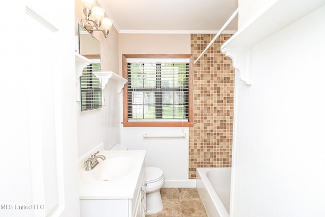 206 Oak Park Dr, Pearl, MS 39208 - bathroom with vanity, shower / tub combination, and crown molding