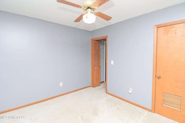 206 Oak Park Dr, Pearl, MS 39208 - spare room featuring light colored carpet and ceiling fan