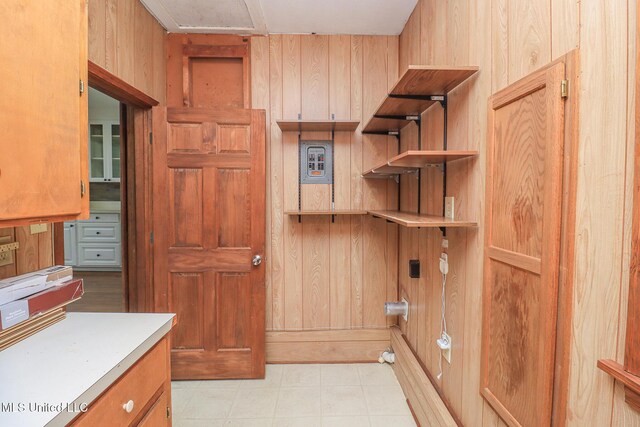 206 Oak Park Dr, Pearl, MS 39208 - laundry area featuring wooden walls